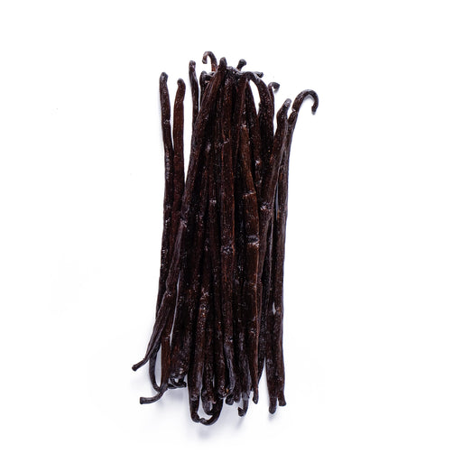 Dolce Superfoods gourmet vanilla beans on white background