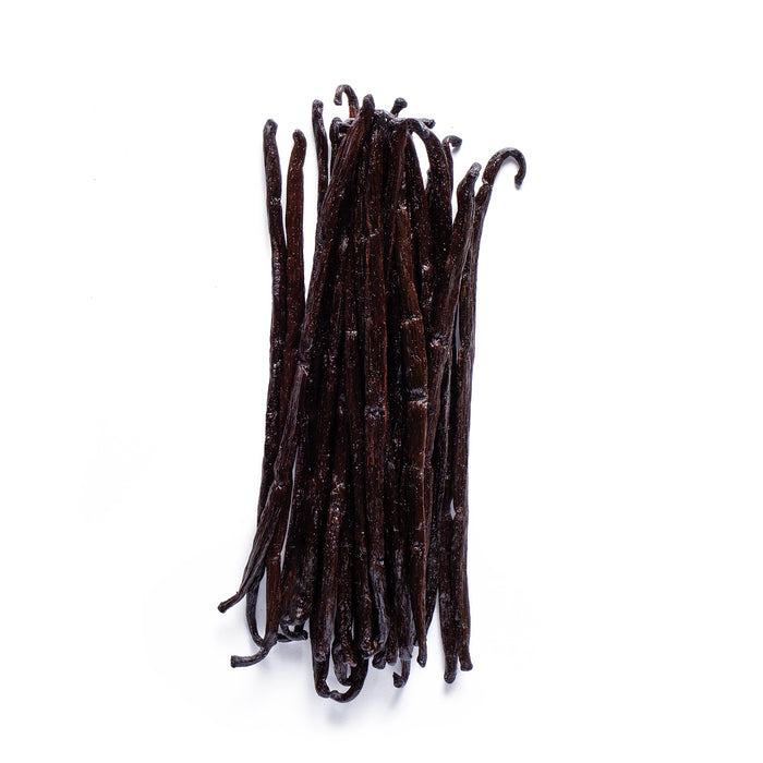 Dolce Superfoods gourmet vanilla beans on white background