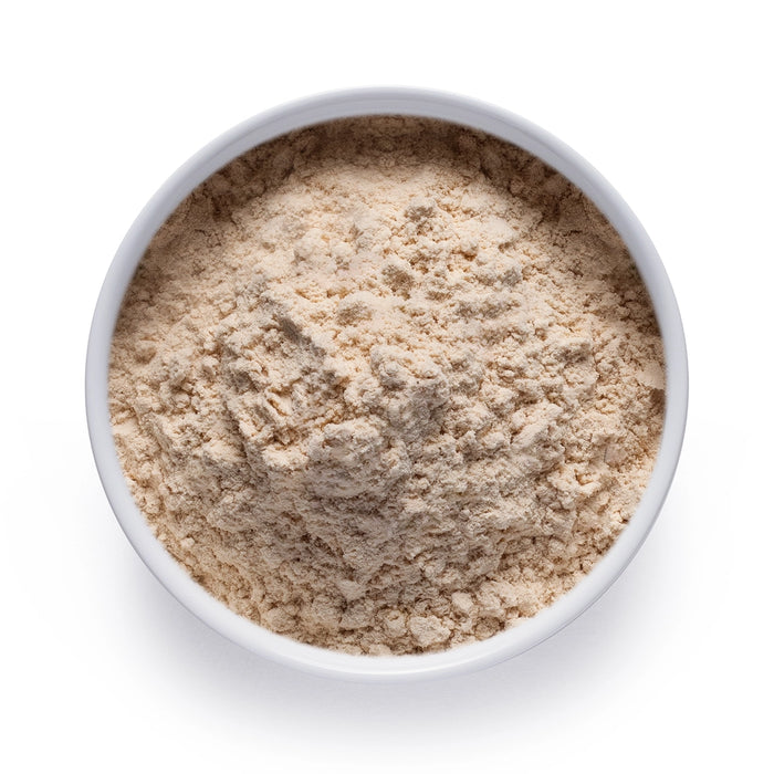 Bulk organic pea protein powder in a white ceramic bowl, wholesale superfood ingredient by Dolce Superfoods