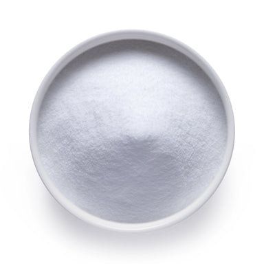 A white bowl of Dolce Superfoods Agave Inulin Powder.