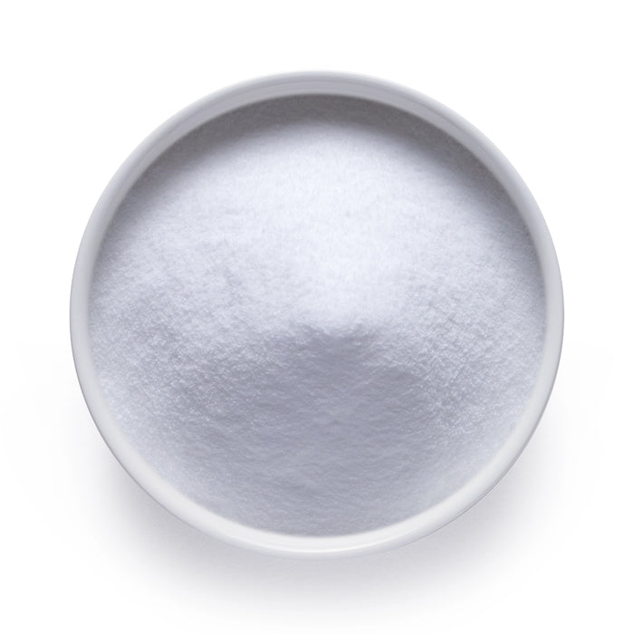 A white bowl of Dolce Superfoods Agave Inulin Powder.